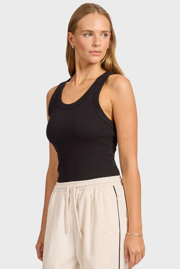 エッセンシャル リブタンク - Black
