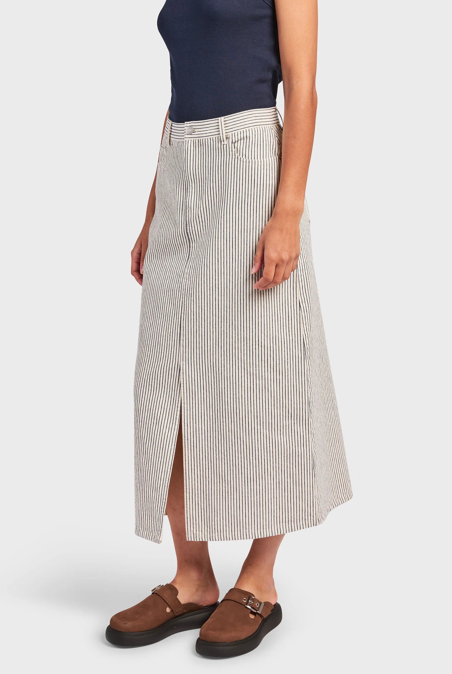 オースティン ストライプスカート - Off White/Navy Stripe