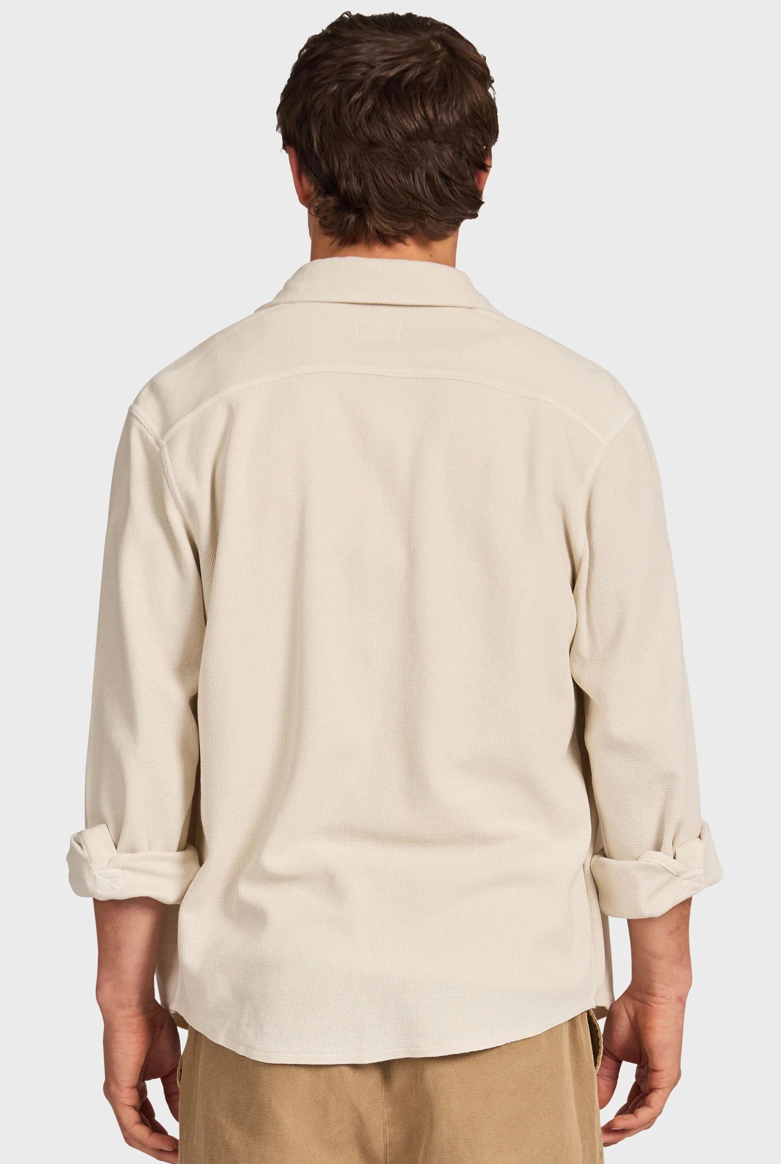 カルロス コットンワッフルシャツ - Mist Grey