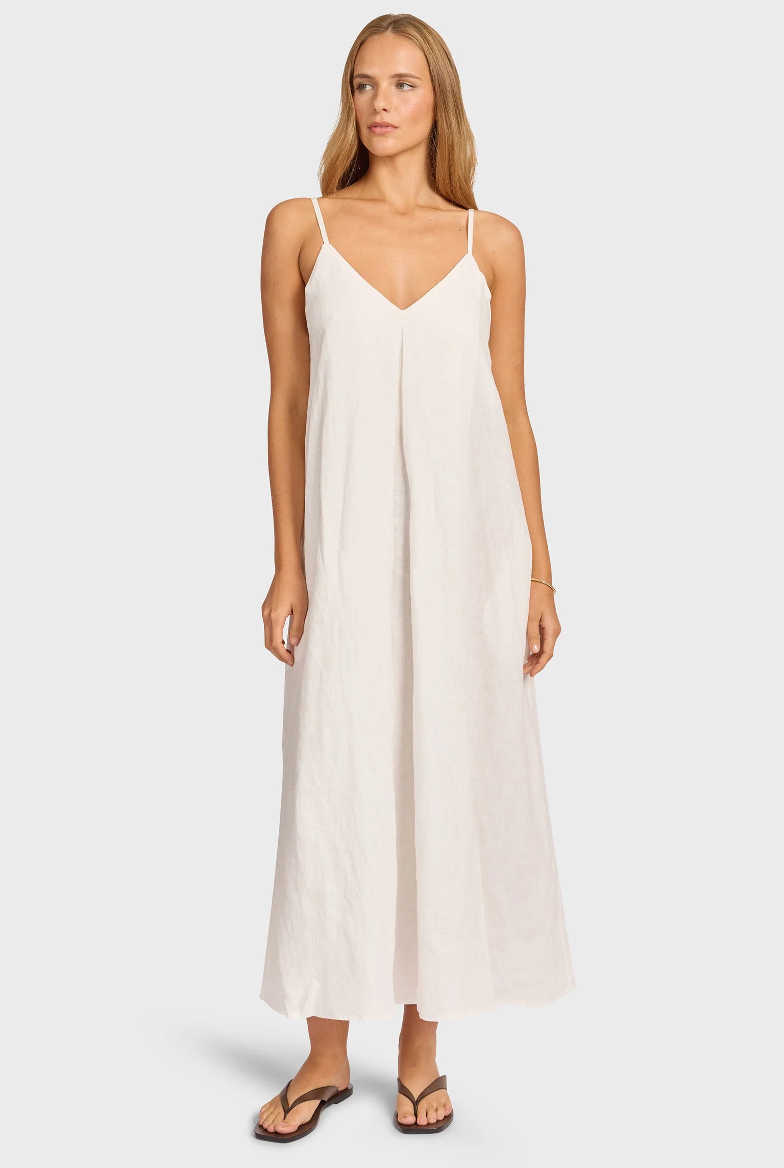 ハンプトン リネンスリップドレス - White