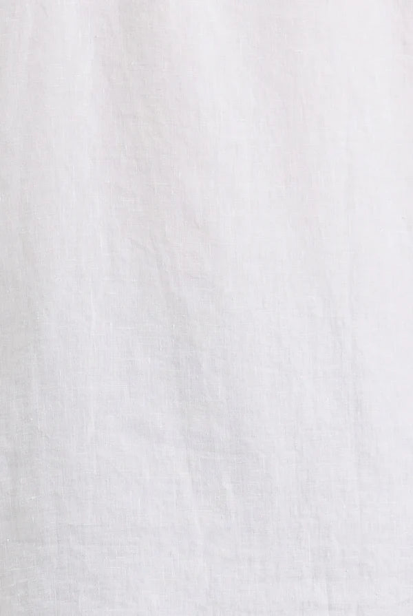 ハンプトン リネンショートスリーブシャツ - White