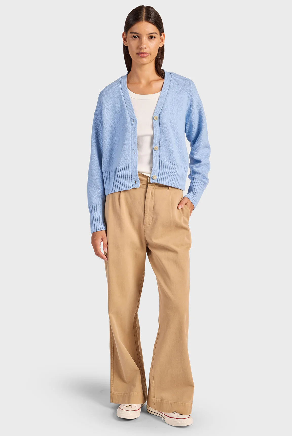 メイプルニットカーディガン - Bleach Blue