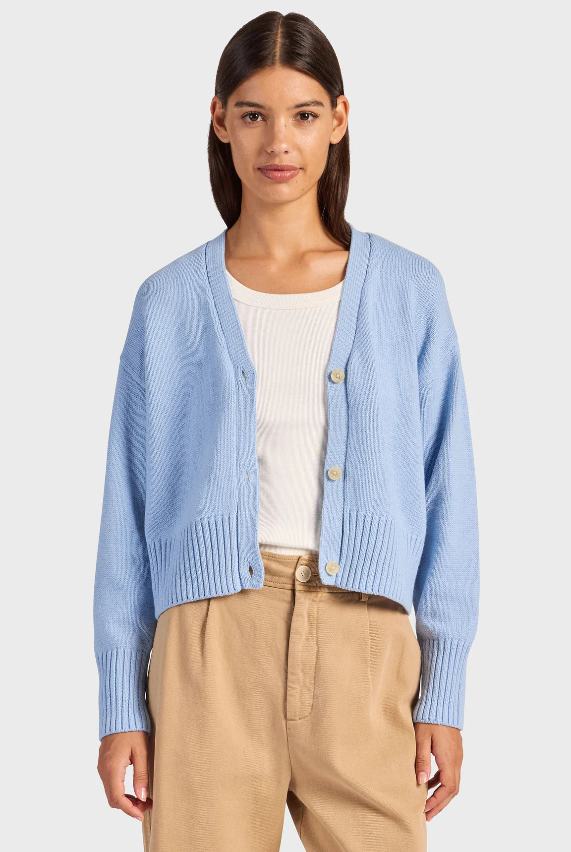 メイプルニットカーディガン - Bleach Blue
