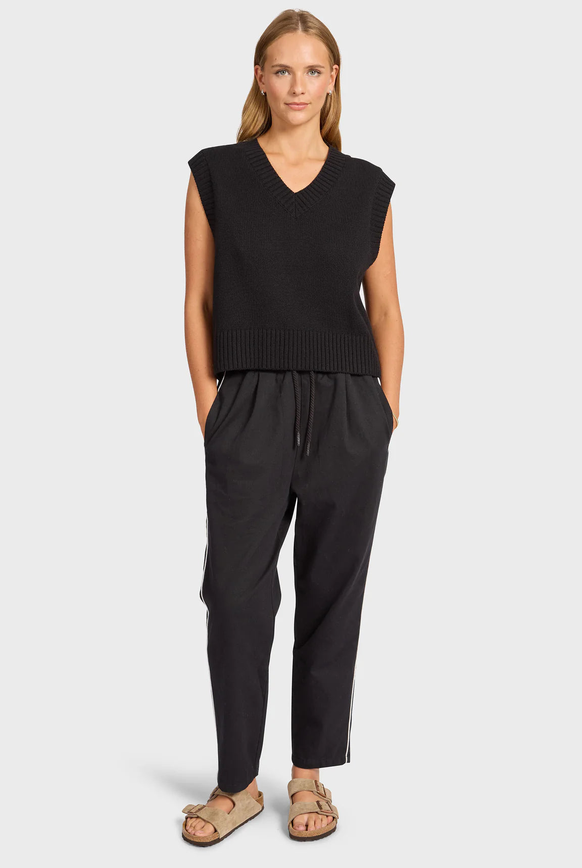 メイプルニットベスト - Black