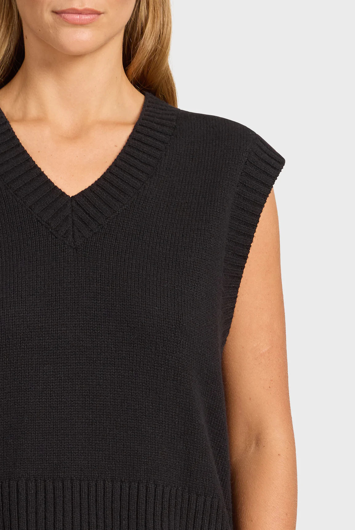 メイプルニットベスト - Black