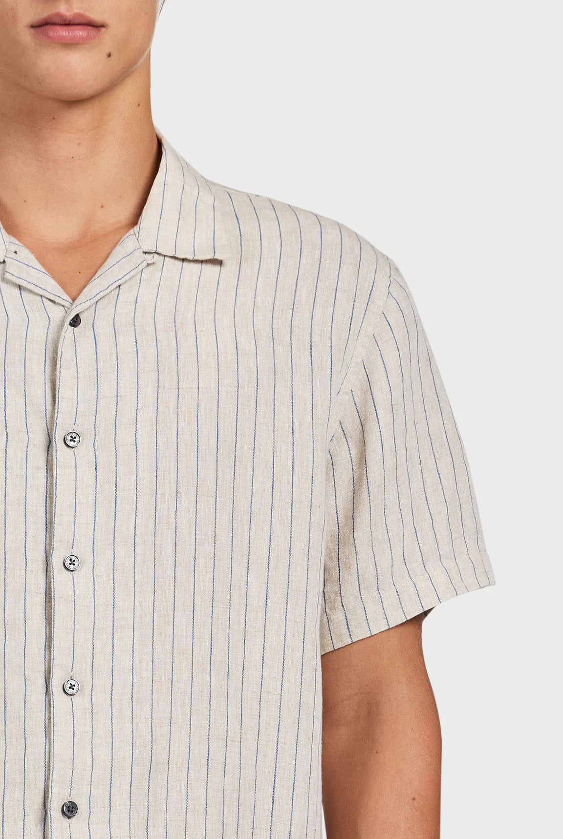 ミックショートスリーブシャツ - Natural Stripe