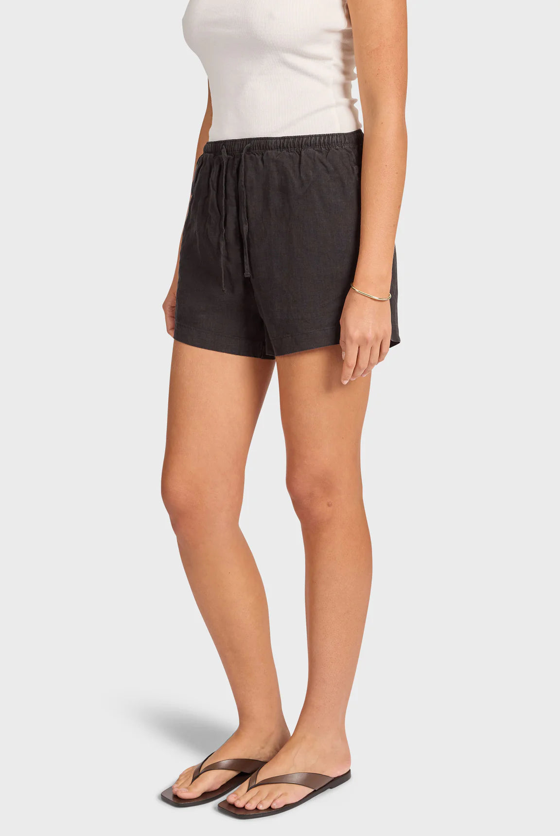 ウィメンズ リビエラ リネンショート - Black
