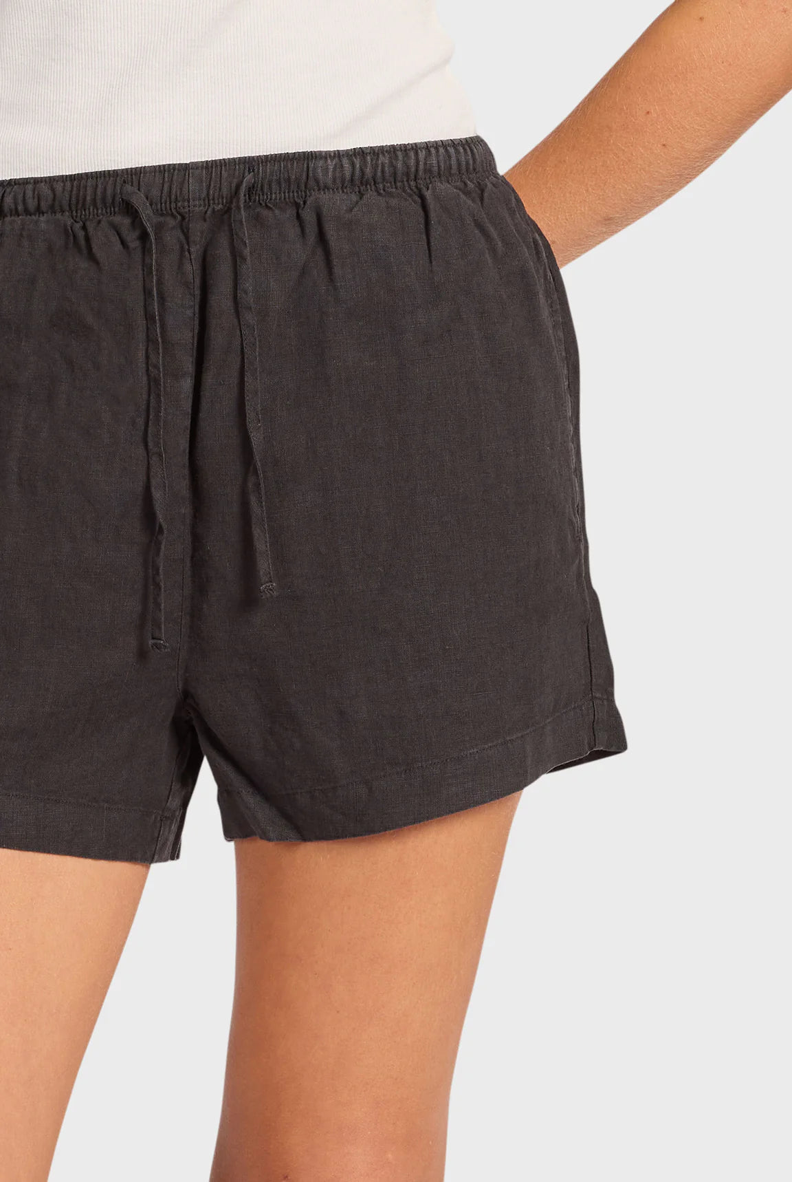 ウィメンズ リビエラ リネンショート - Black