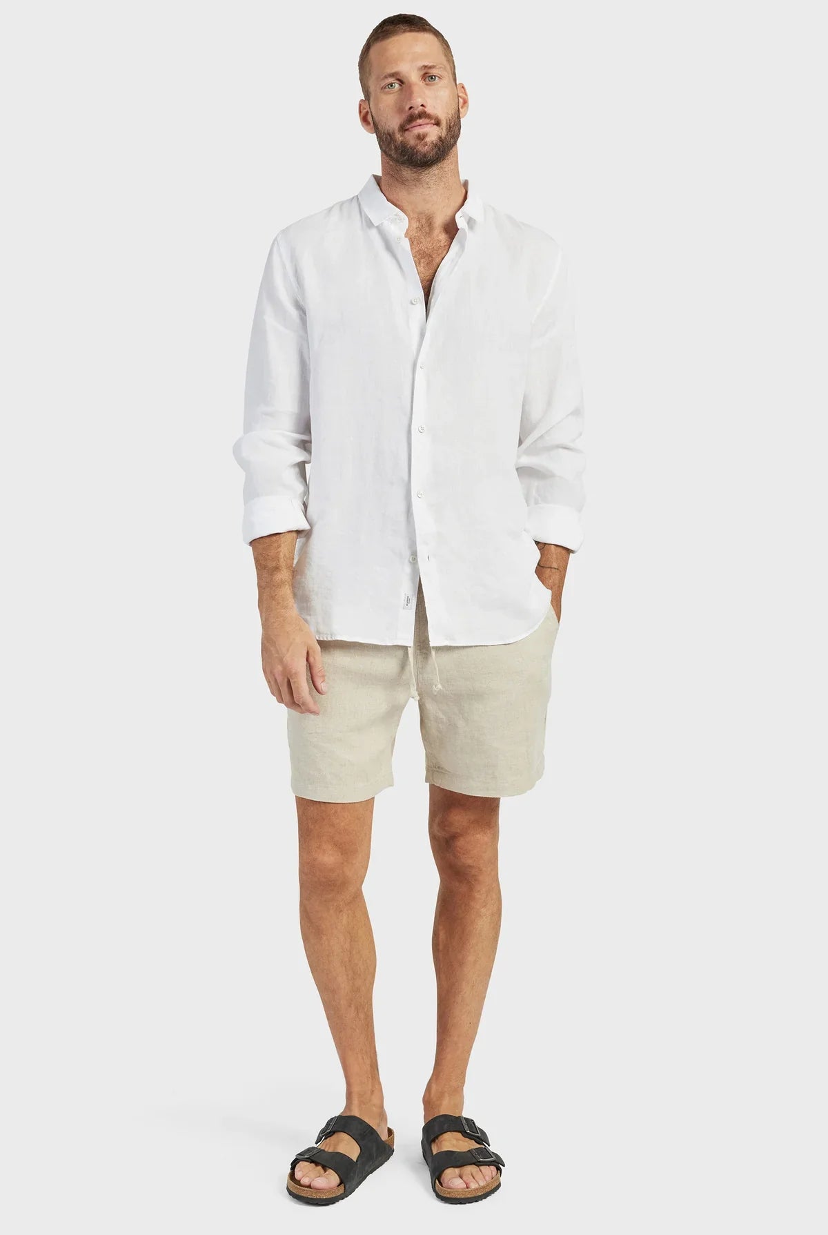 ミックリネンシャツ - White