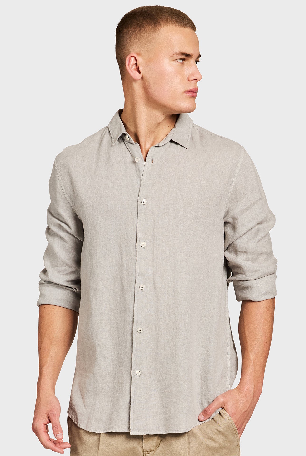 ミックリネンシャツ - Sky Grey