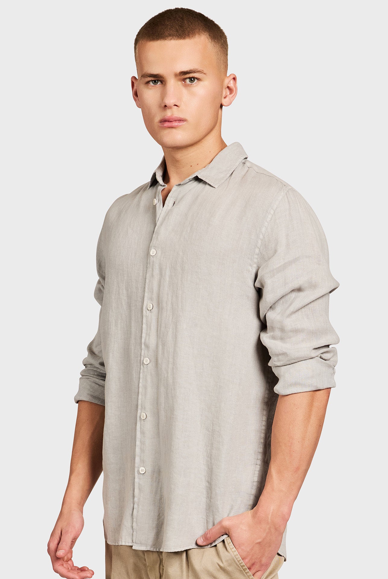 ミックリネンシャツ - Sky Grey