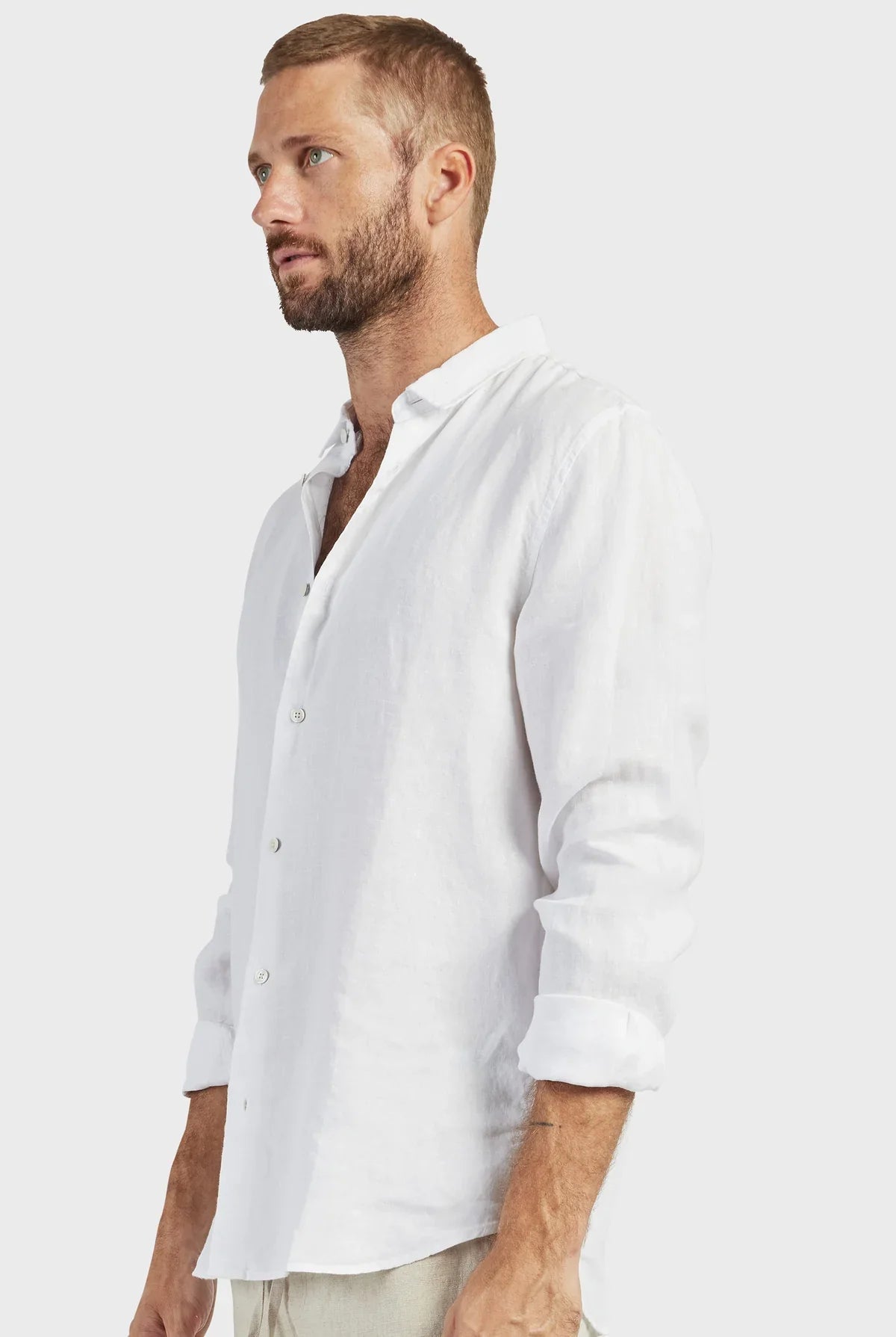 ミックリネンシャツ - White