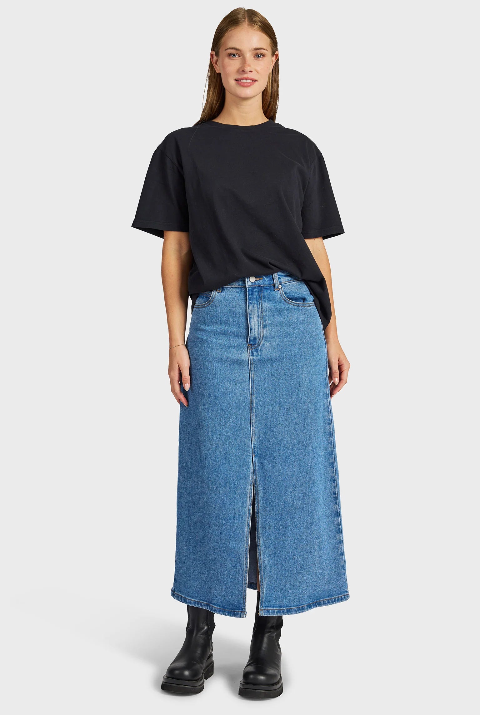 オースティン デニムスカート - Mid Wash