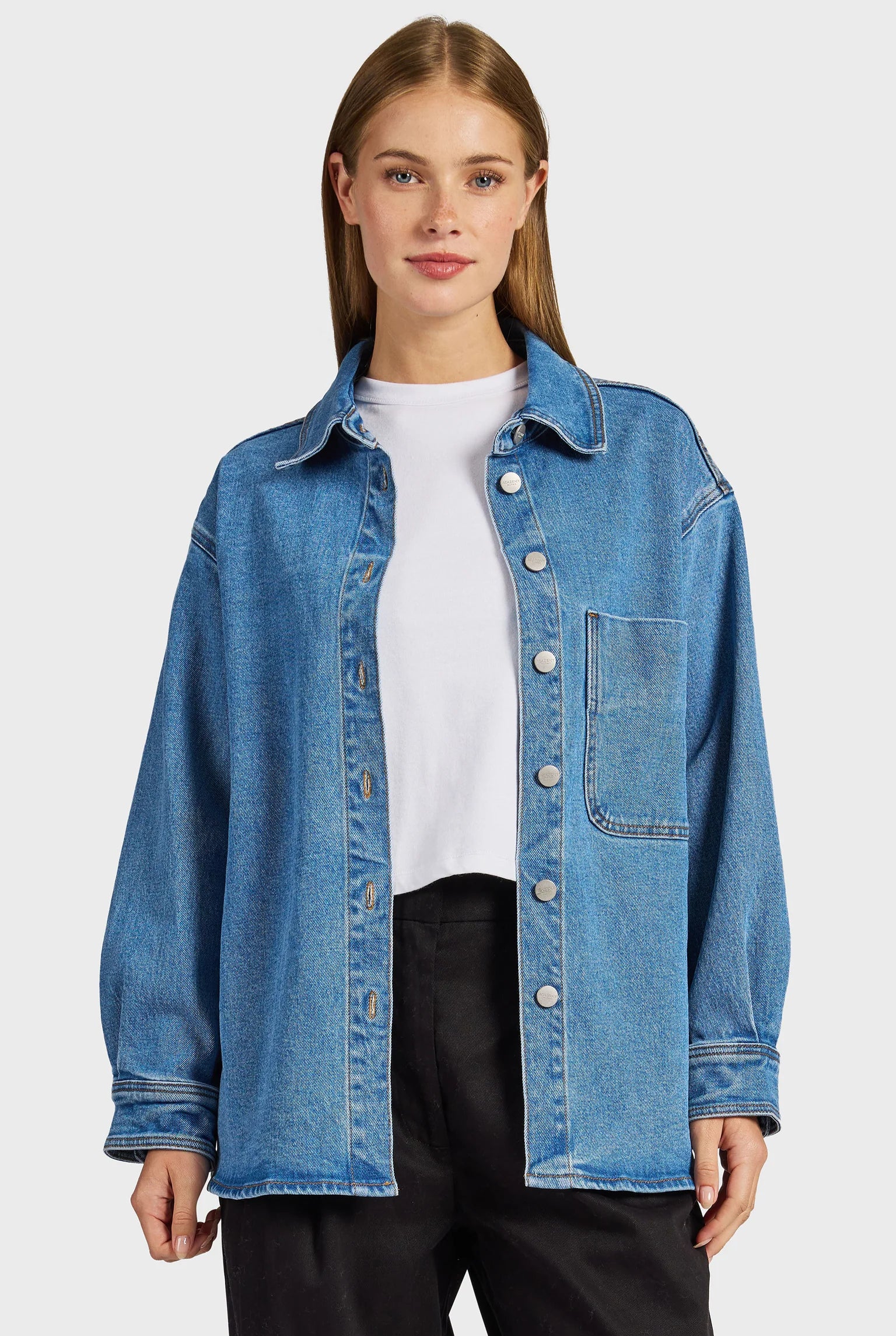 ドロレス デニムオーバーシャツ - Mid Wash