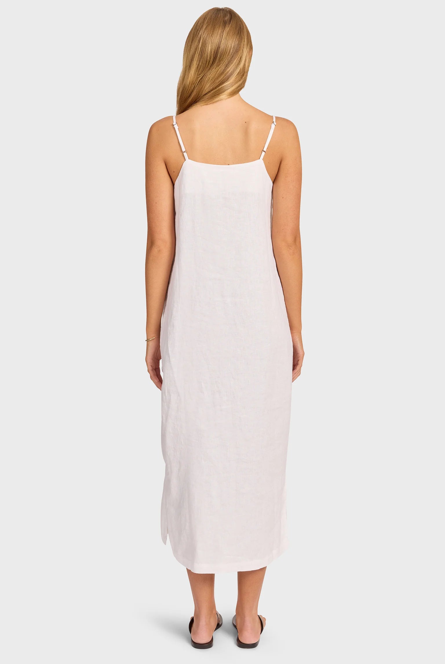 エッセンシャル リネンスリップドレス - White