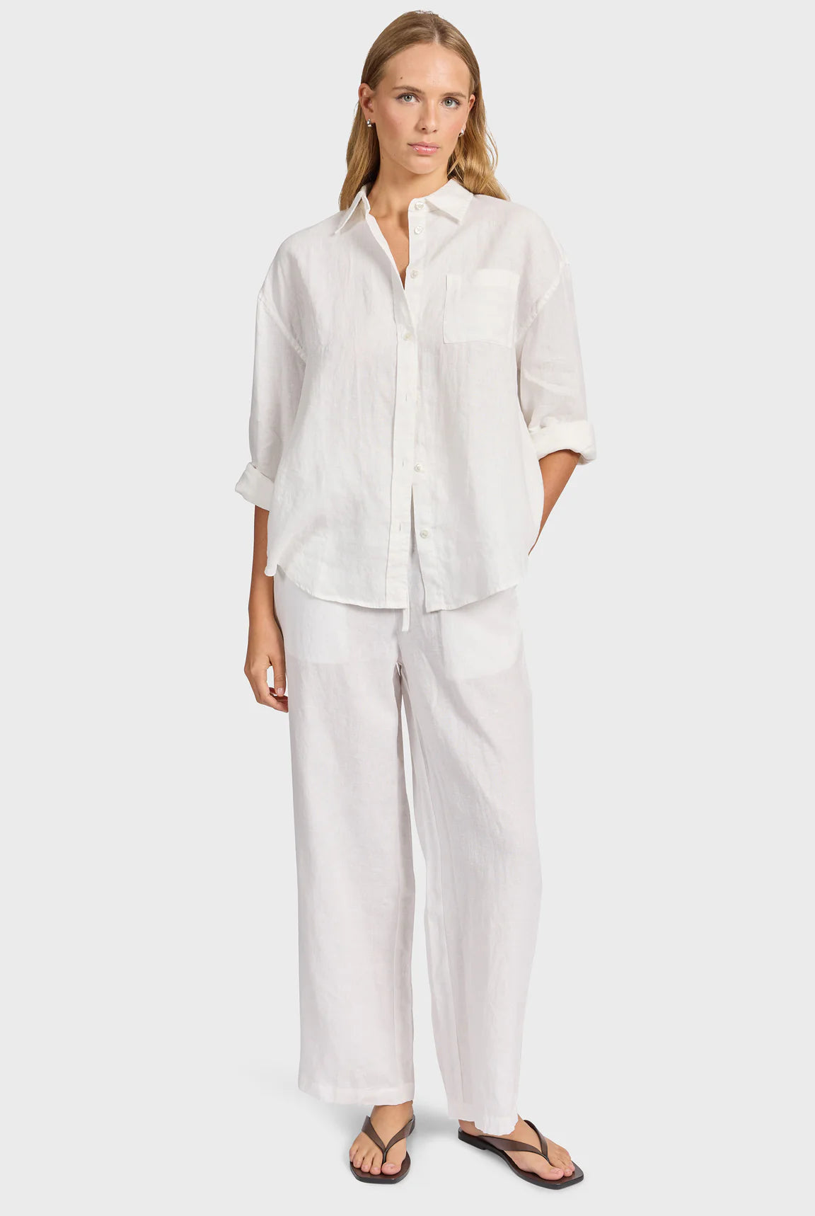 ウィメンズ ハンプトン リネンシャツ - White