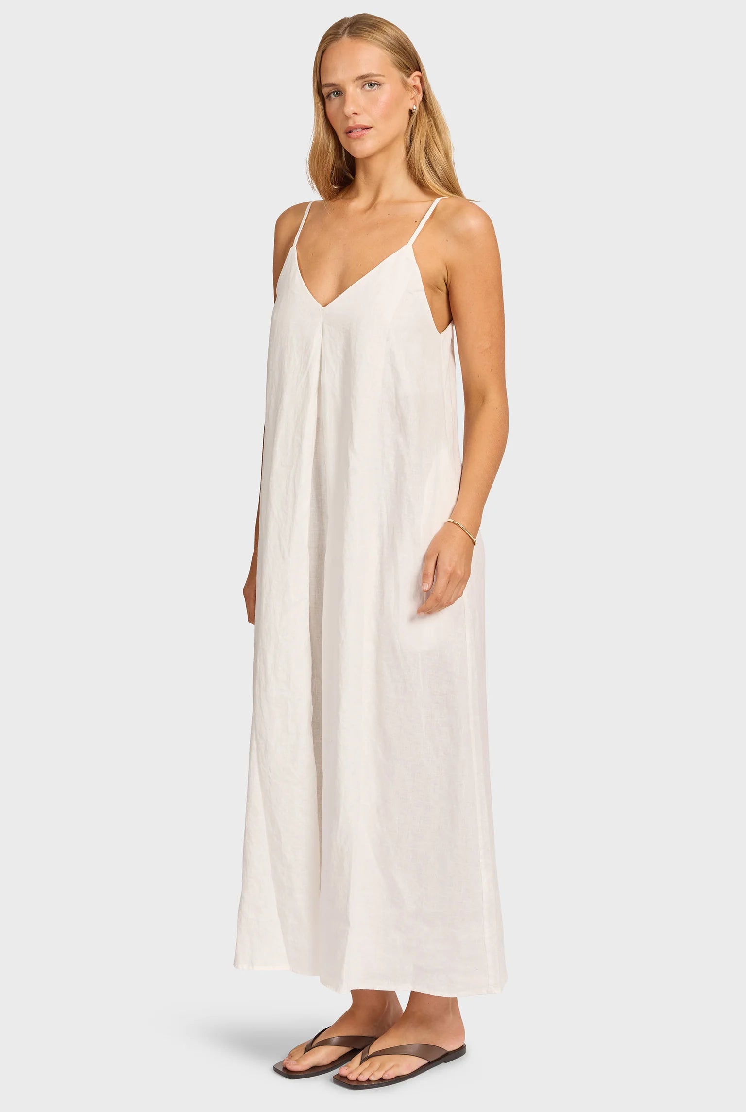 ハンプトン リネンスリップドレス - White