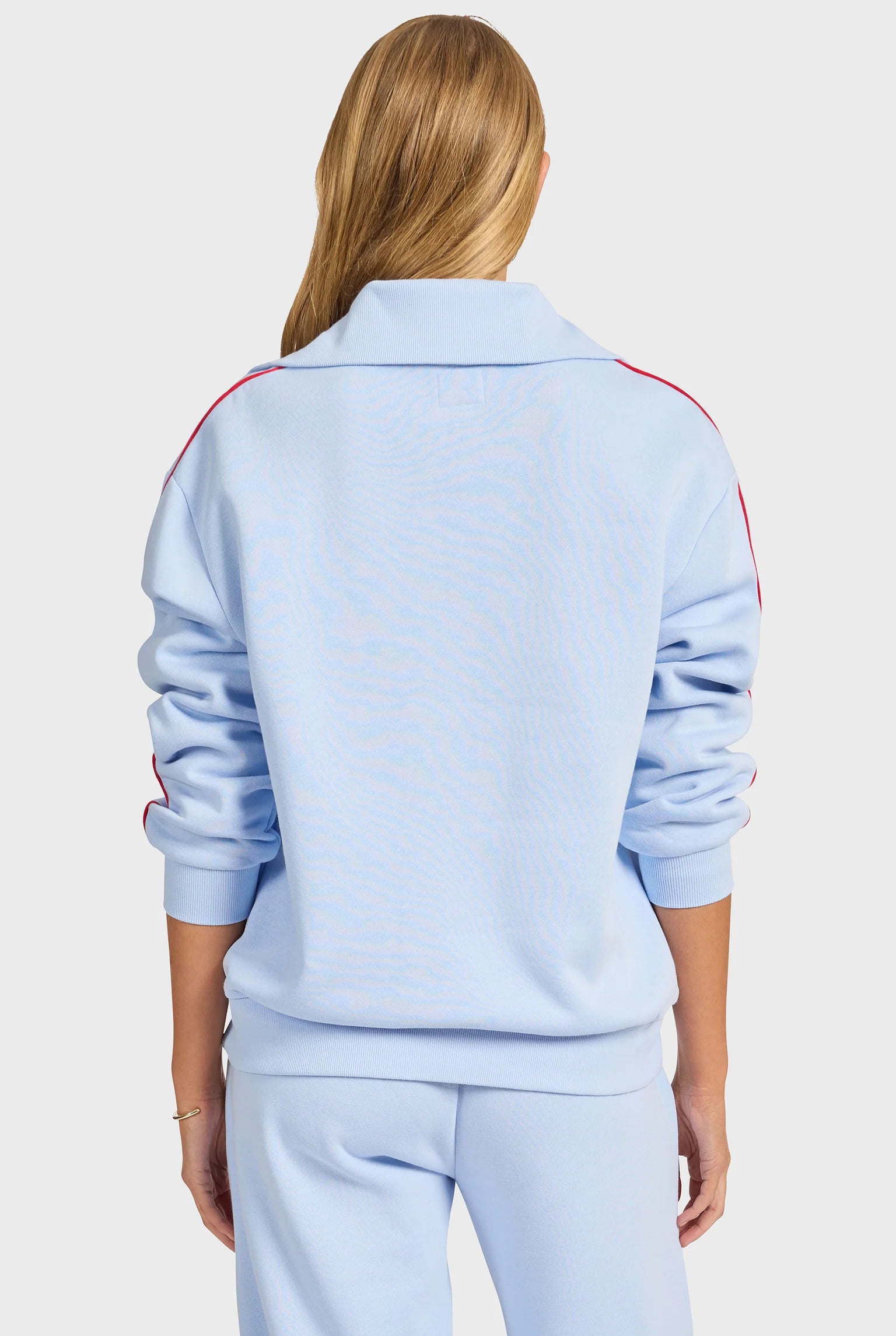 マギー クウォータージップスウェット - Bleach Blue