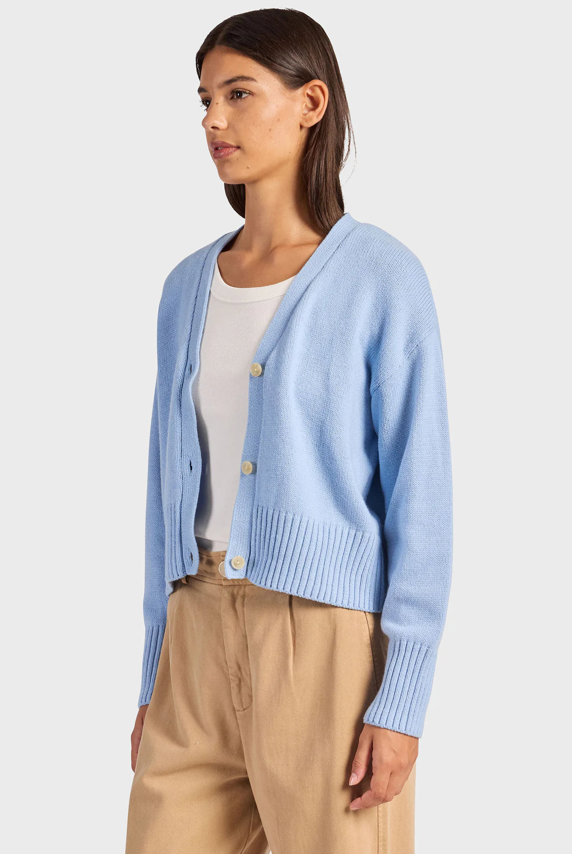 メイプルニットカーディガン - Bleach Blue