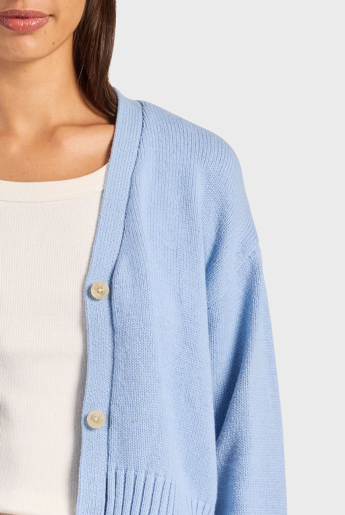 メイプルニットカーディガン - Bleach Blue