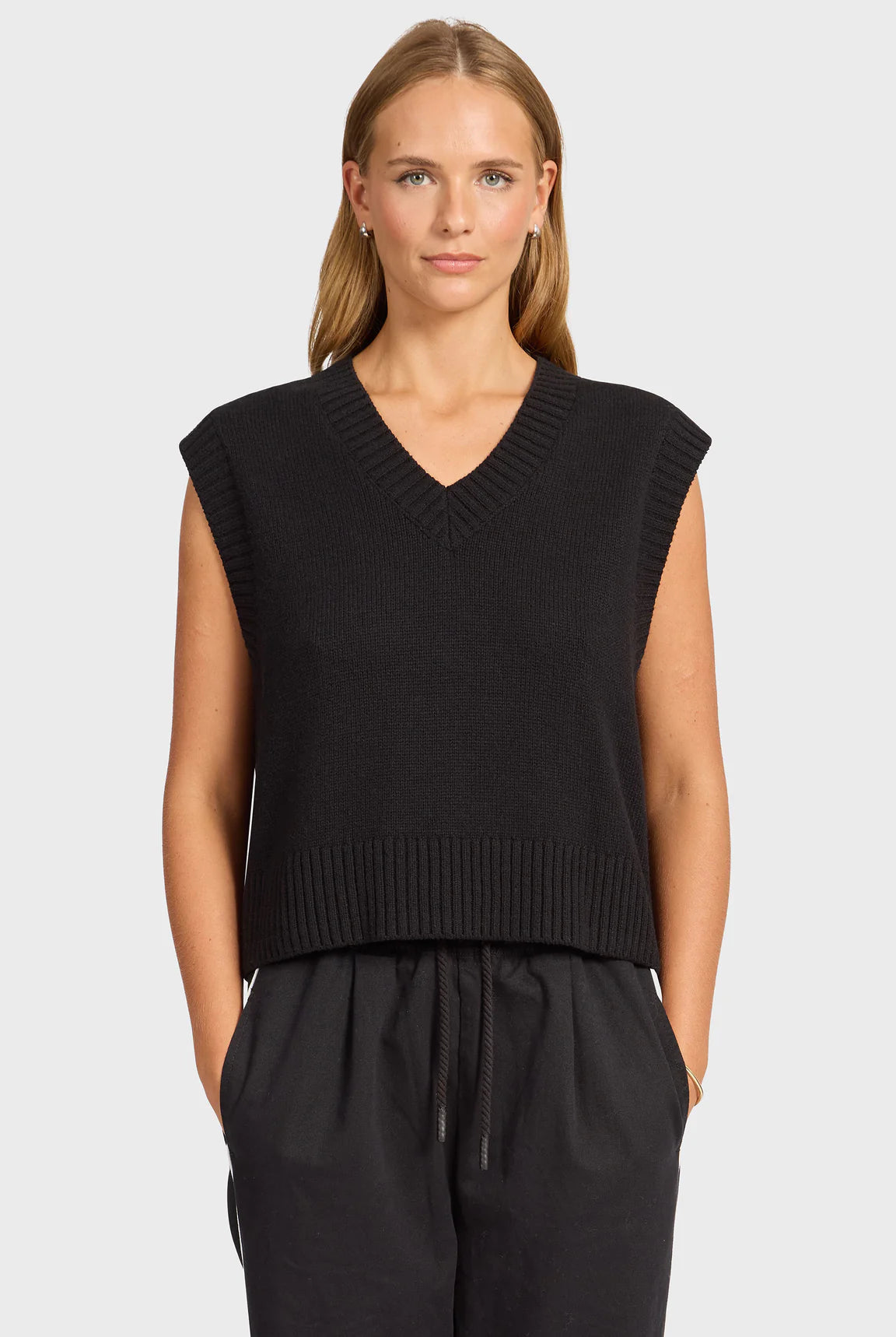 メイプルニットベスト - Black