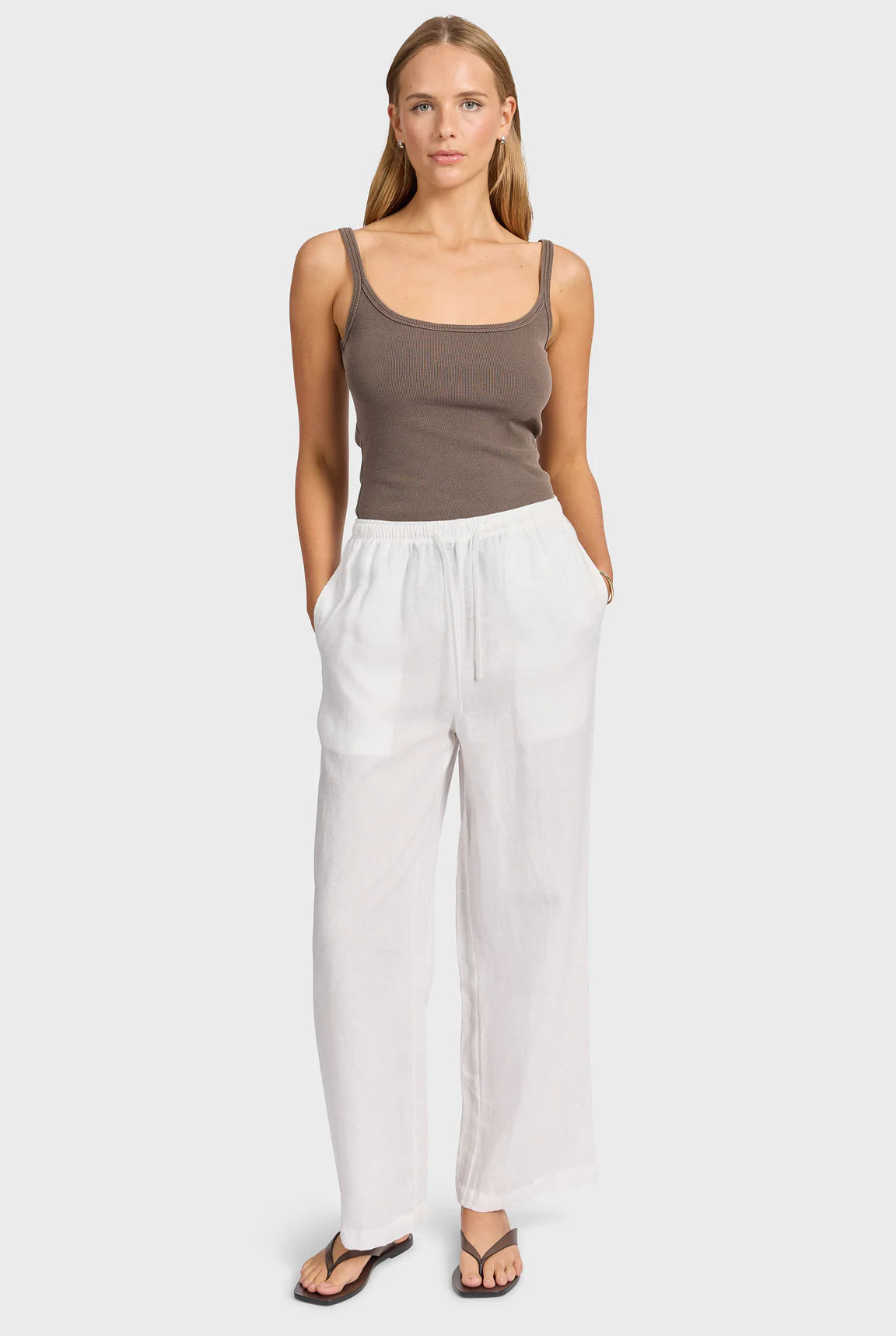ウィメンズ リビエラ リネンパンツ - White