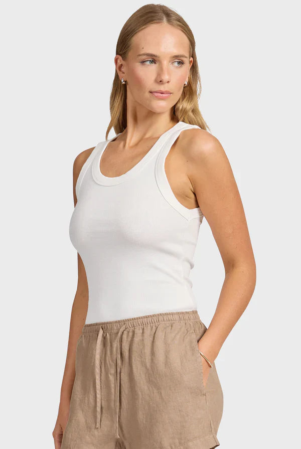 エッセンシャル リブタンク - White